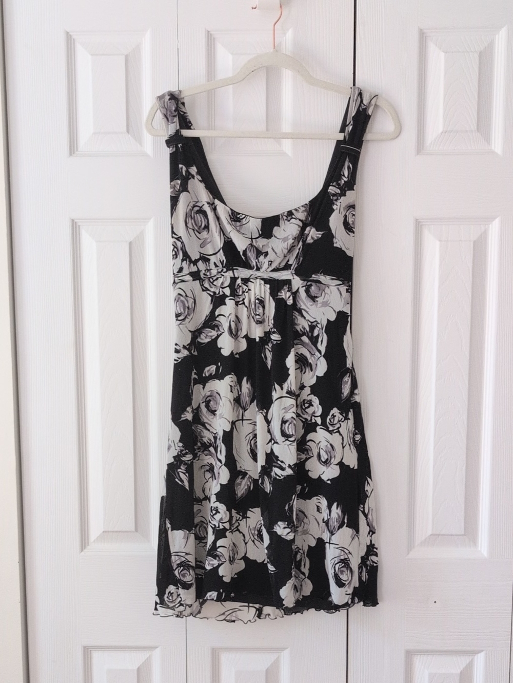 George Black Dress with White Floral Print